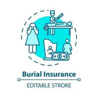 Burial insurance concept icon vector