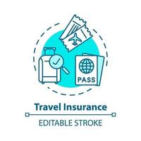 Travel insurance concept icon vector