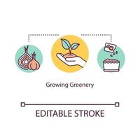 Growing greenery concept icon vector