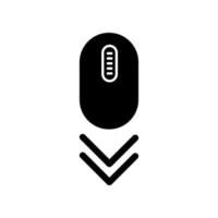 Scroll down mouse black glyph icon vector