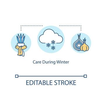 Care during winter concept icon vector