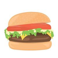 Realistic big hamburger on white background - Vector