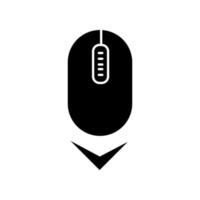 Scrolling mouse black glyph icon vector