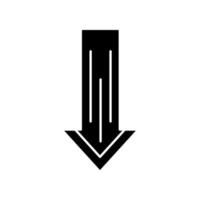 flecha hacia abajo icono de glifo negro vector