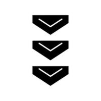 Scrolling down arrows button black glyph icon vector