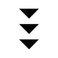 Three down arrows black glyph icon vector