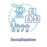 icono del concepto de socialización vector