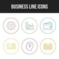 6 Unique Business Line vector icon set