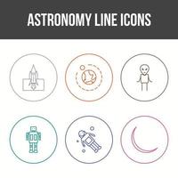 Unique Astronomy Line Vector Icon Set