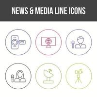 Unique News and Media Vector Icon Set