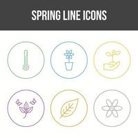 conjunto de iconos de vector de primavera único