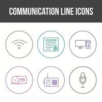 Unique Communication Line Vector Icon Set