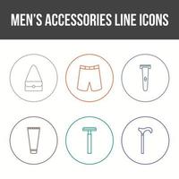 Men's Accessories Vector Icon Set