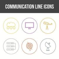 Unique Communication Line Vector Icon Set