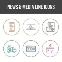 Unique News and Media Vector Icon Set