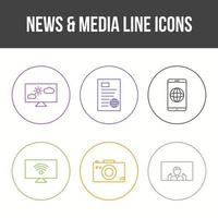 Unique News and Media Vector Icon Set