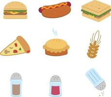 fast food icons set vector