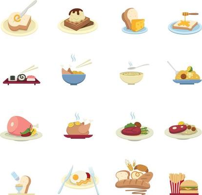 Food Icons isolated on white background