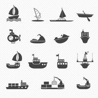 iconos de barcos y barcos vector