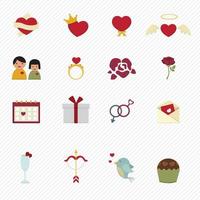 Valentine day love icons vector