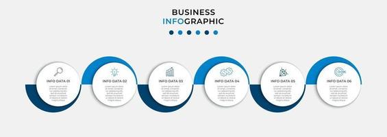 Plantilla de diseño infográfico con iconos y 6 opciones o pasos. vector