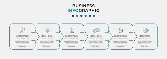 Infographic design template with icons and 6 options or steps vector