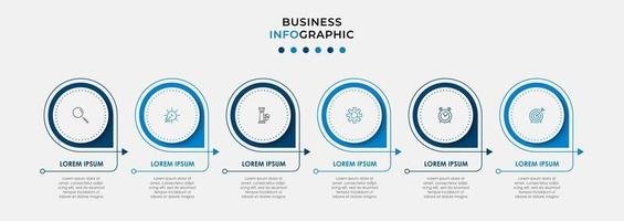 Infographic design template with icons and 6 options or steps vector