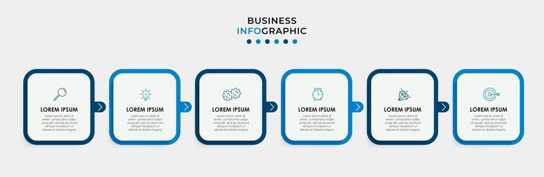 Infographic design template with icons and 6 options or steps vector