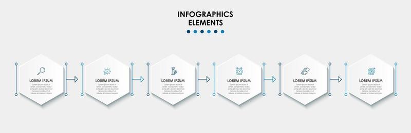 Infographic design template with icons and 6 options or steps