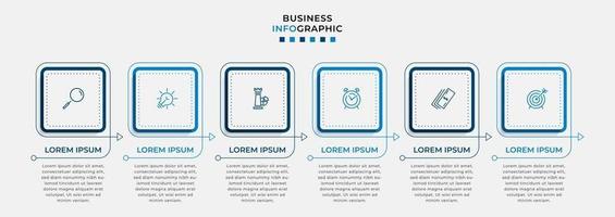 Infographic design template with icons and 6 options or steps vector