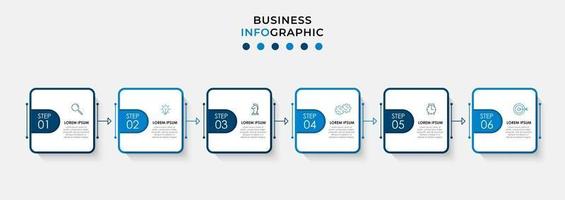 Infographic design template with icons and 6 options or steps vector