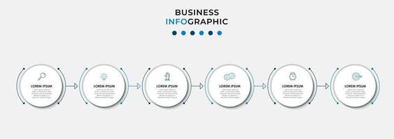 Infographic design template with icons and 6 options or steps vector