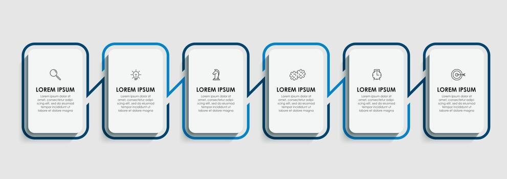 Infographic design template with icons and 6 options or steps vector