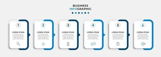 Plantilla de diseño infográfico con iconos y 6 opciones o pasos. vector