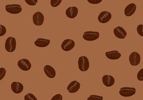 Seamless background coffee beans on  brown color vector