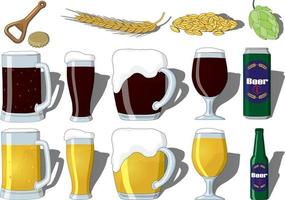 International beer day types of beer vector illustration set