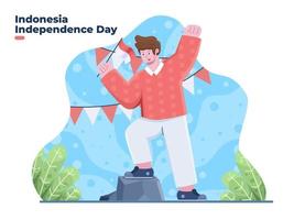 dirgahayu kemerdekaan día de la independencia de indonesia el 17 de agosto vector