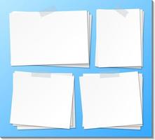 Set of empty sticky note paper template vector