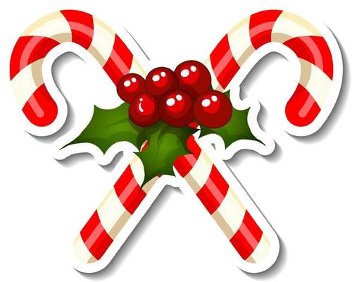 Sticker template with Cross Candy Cane isolated