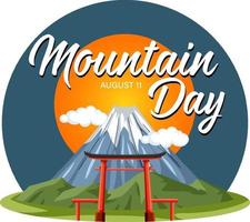 Mountain Day banner on August 11 with Mount Fuji vector