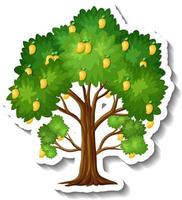 Mango tree sticker on white background vector