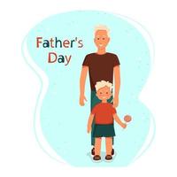 Fathers Day Dad and little son Flat illustration vector