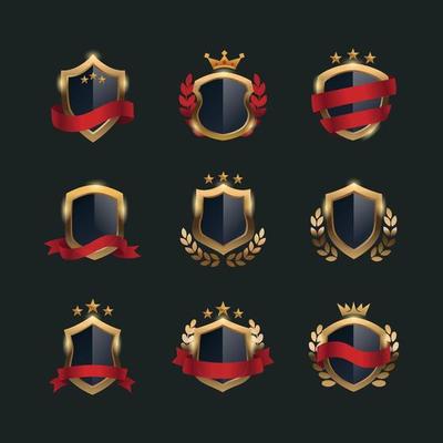 Set of Golden Shield Template