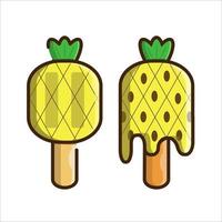 paleta de piña ilustración de dos frutas vector