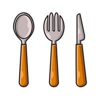 spoon cutlery knife illustration vector