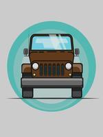 Brown Vehicle With Circle Background vector