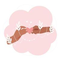 two hands holding a heart vector