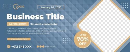 horizontal geometric banner with frame vector