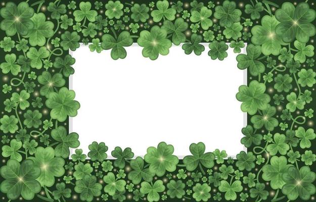 Beautiful and Elegant Gradient Green Clover Frame Background