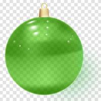 Green realistic Christmas glass ball with shadows vector